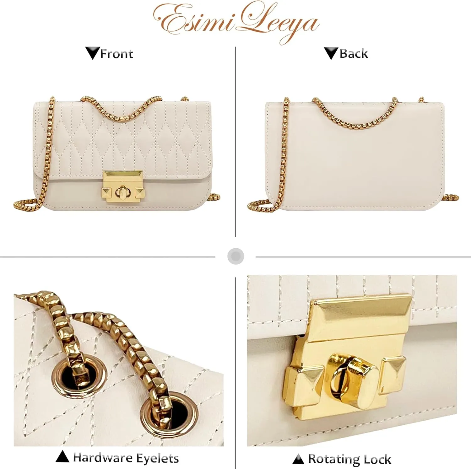 Small Mini Handbags for Women with Golden Chain Cross Body Purses for Women