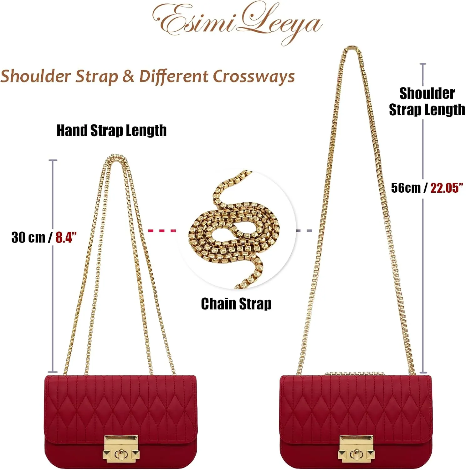 Small Mini Handbags for Women with Golden Chain Cross Body Purses for Women