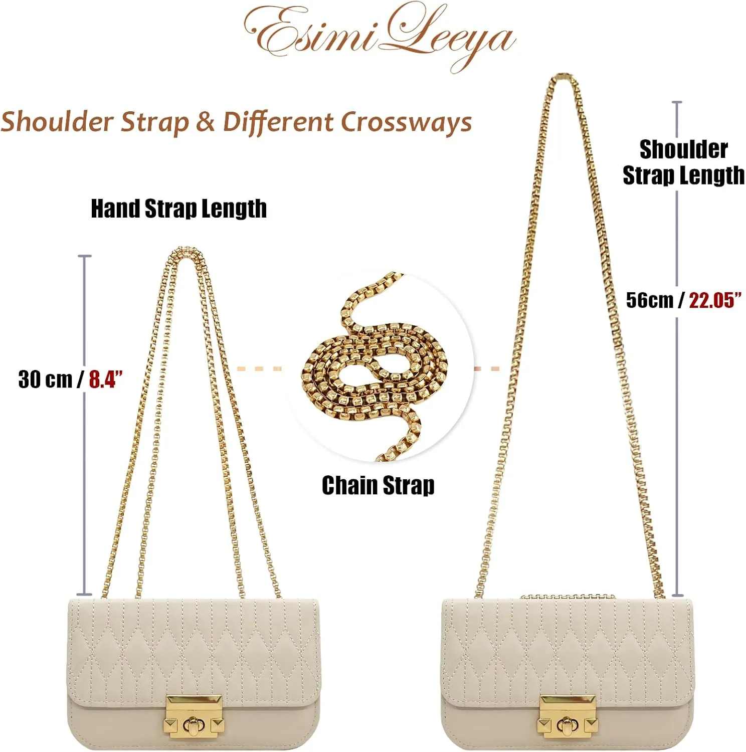 Small Mini Handbags for Women with Golden Chain Cross Body Purses for Women