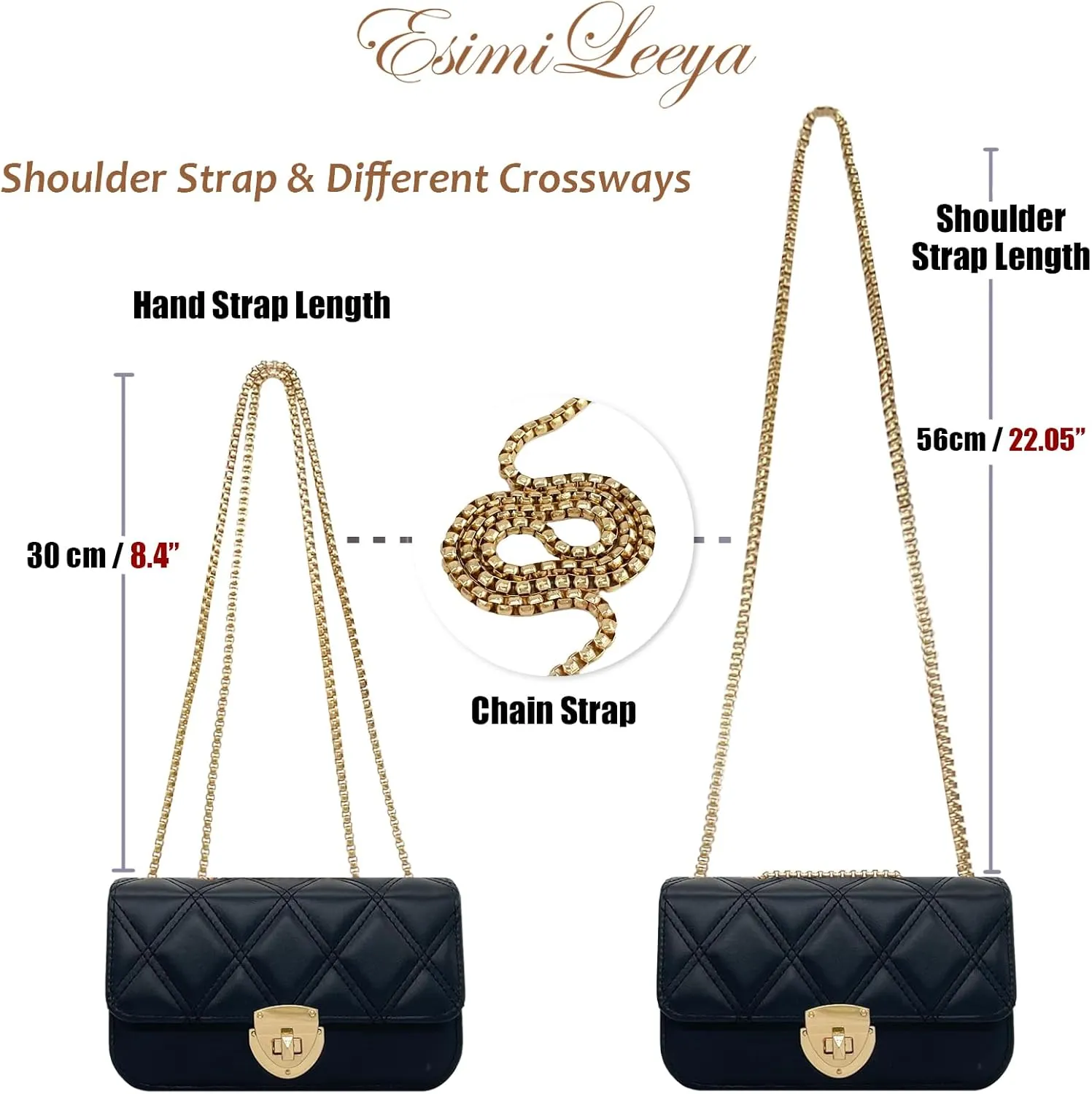 Small Mini Handbags for Women with Golden Chain Cross Body Purses for Women