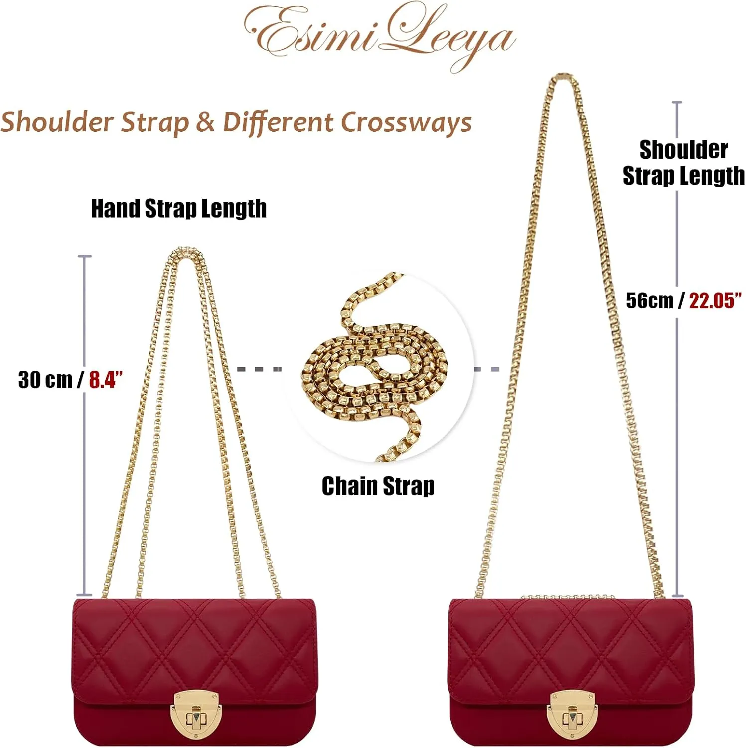 Small Mini Handbags for Women with Golden Chain Cross Body Purses for Women
