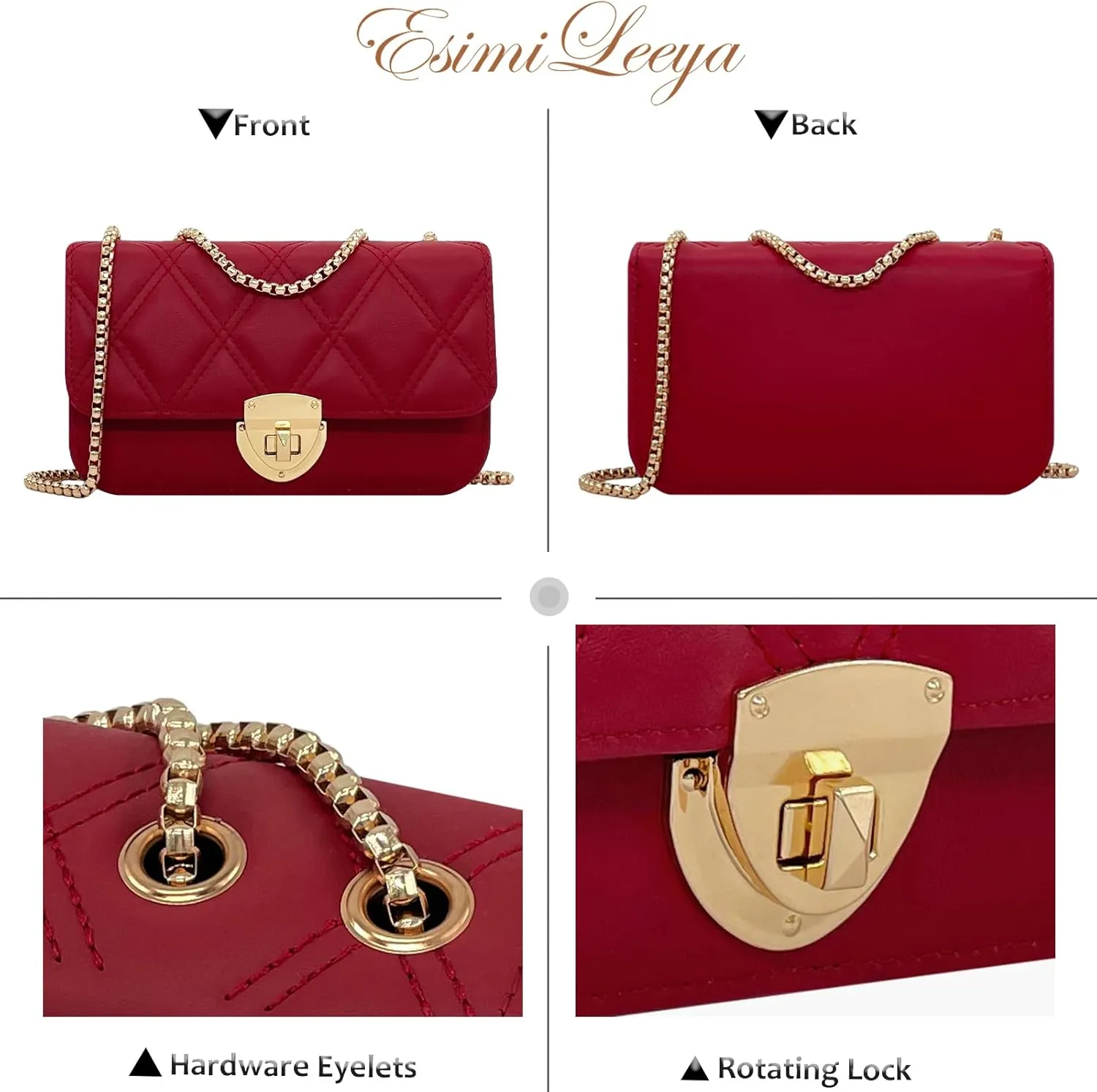 Small Mini Handbags for Women with Golden Chain Cross Body Purses for Women