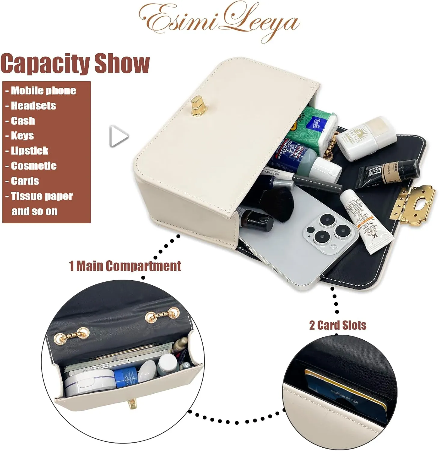 Small Mini Handbags for Women with Golden Chain Cross Body Purses for Women