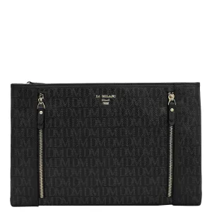 Small Monogram Leather Clutch - Black