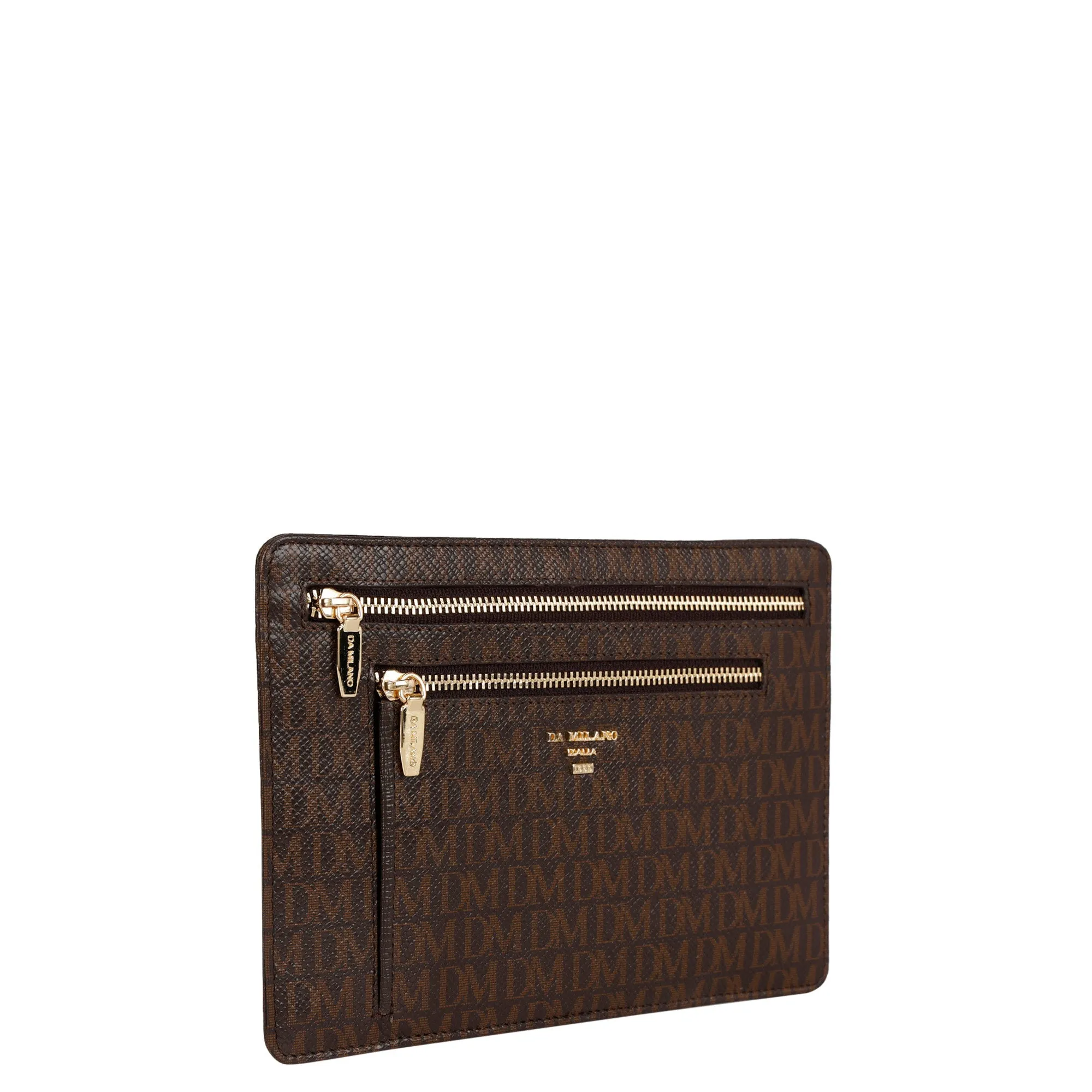Small Monogram Leather Clutch - Oak