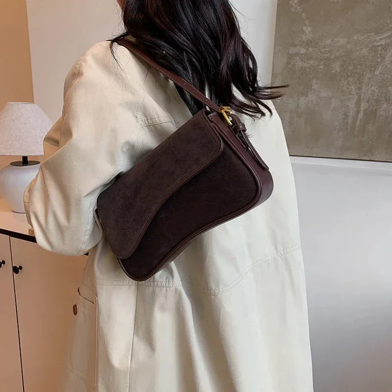 Small Vintage Faux Leather Underarm Bag