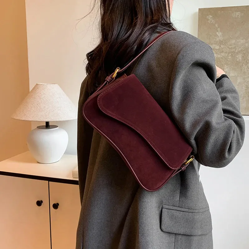 Small Vintage Faux Leather Underarm Bag
