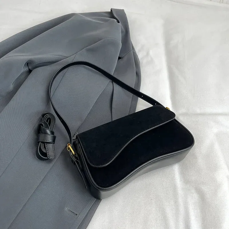 Small Vintage Faux Leather Underarm Bag