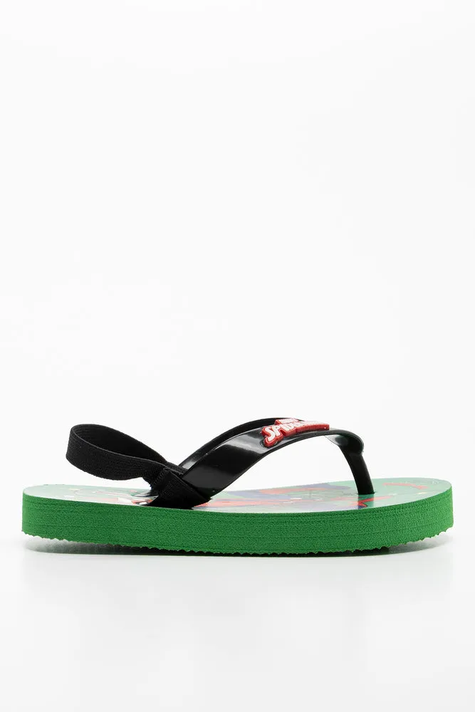 Spider-Man Christmas Flip Flop Green