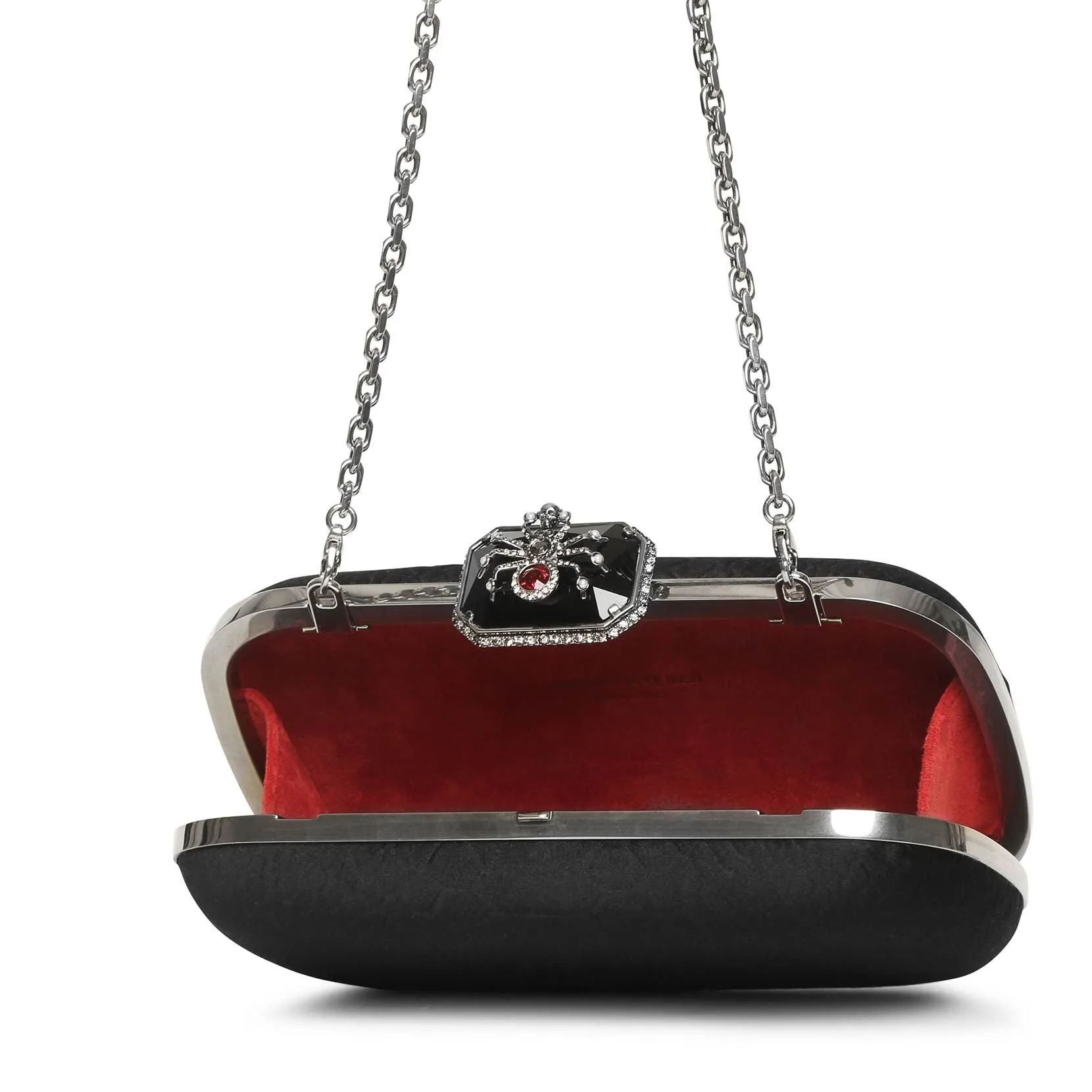 Spider satin clutch