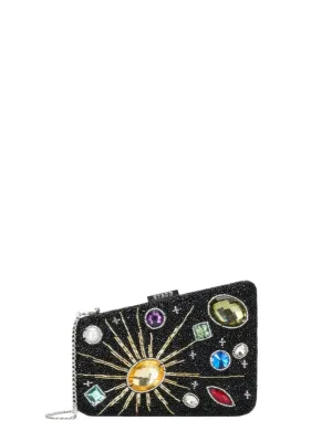 Staud Carmella Beaded Clutch in Black Celestial
