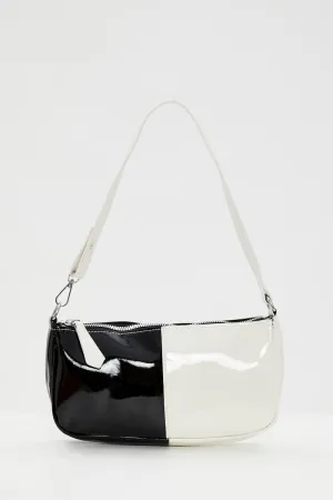 Stripe Half And Half Monochrome Under Arm Bag