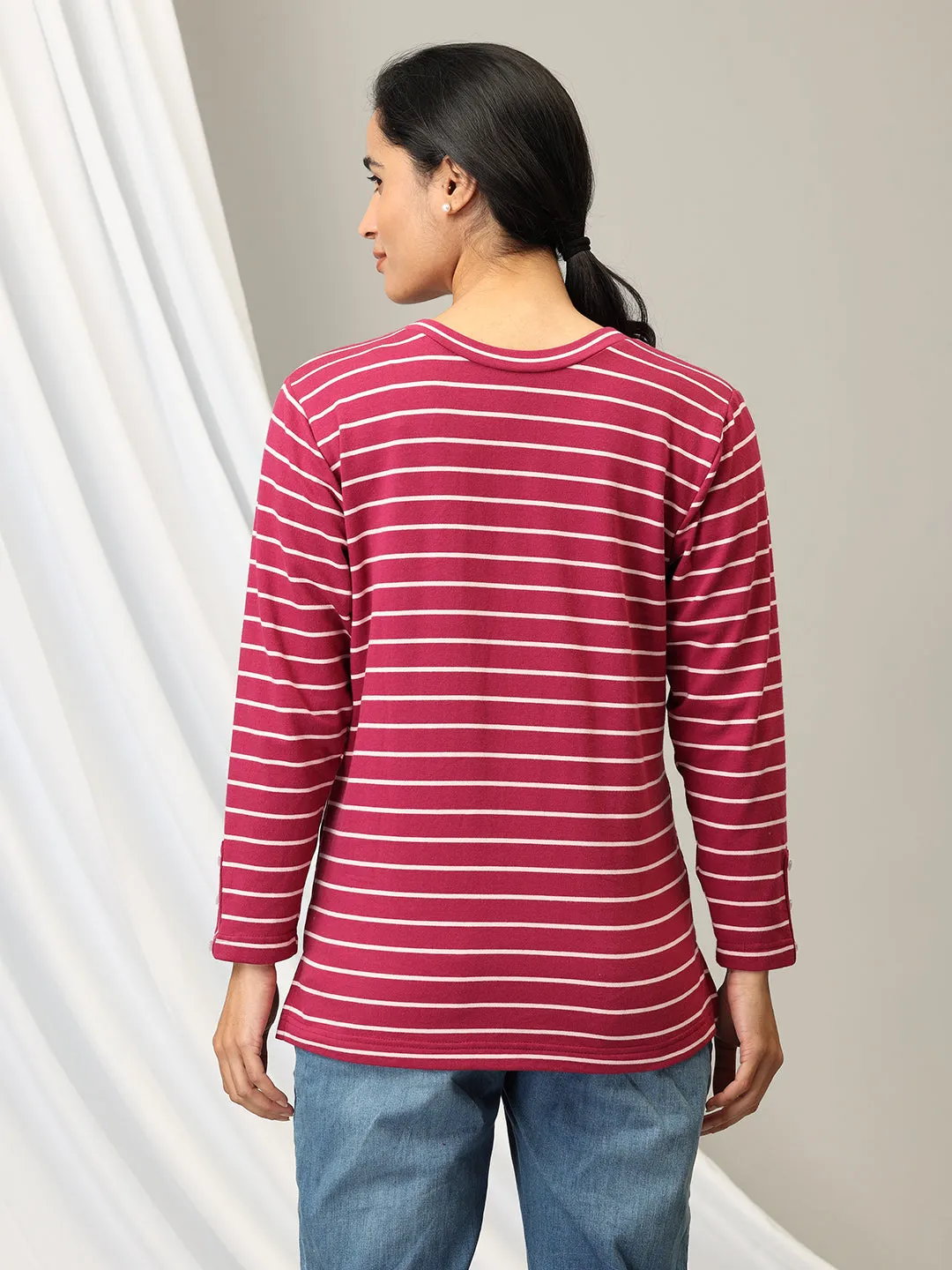Stripe It Rich Maternity and Nursing Sweatshirt