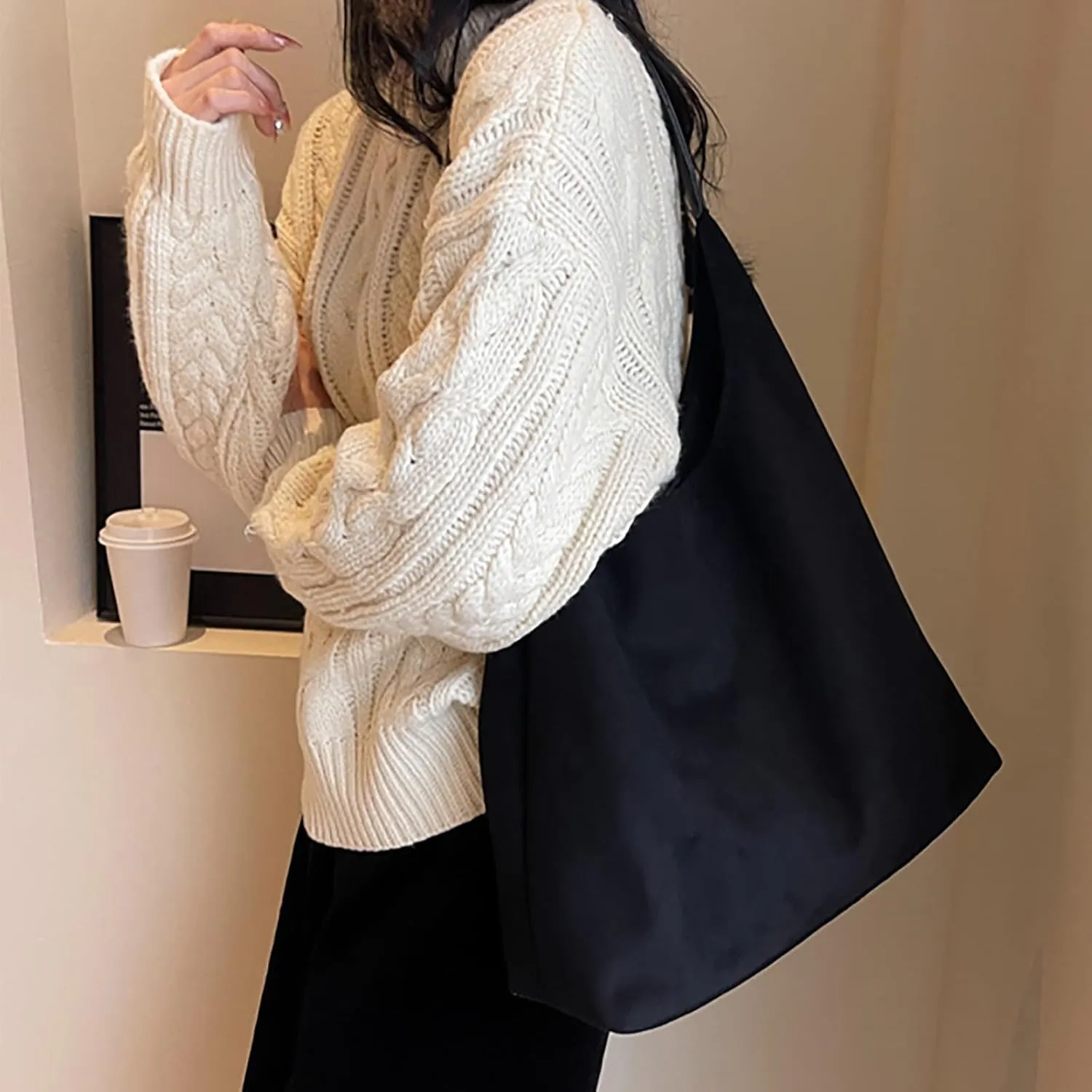 Suede Tote Bag for Women Casual Shoulder Bags Underarm Bag 2024 Stylish Large Capacity Work Handbag Retro Hobo Bag