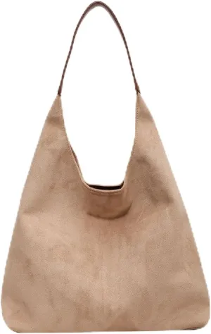 Suede Tote Bag for Women Casual Shoulder Bags Underarm Bag 2024 Stylish Large Capacity Work Handbag Retro Hobo Bag
