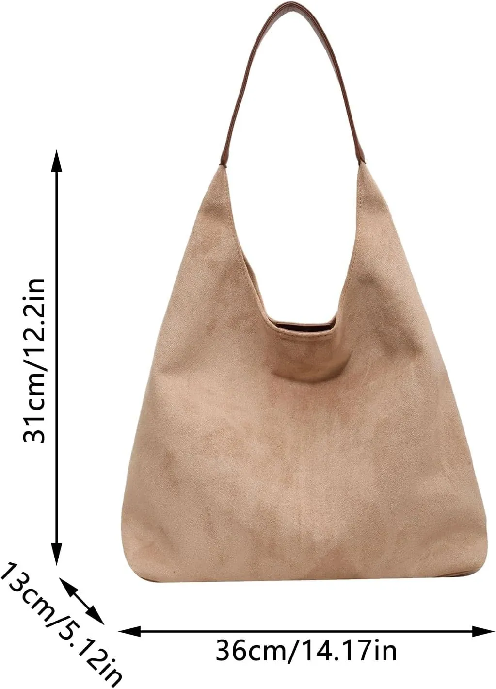 Suede Tote Bag for Women Casual Shoulder Bags Underarm Bag 2024 Stylish Large Capacity Work Handbag Retro Hobo Bag