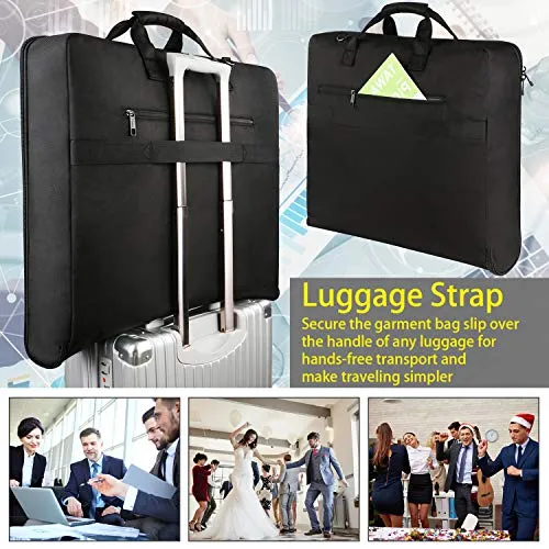 Suit Garment Travel Bag with Pockets & Shoulder Strap for Business