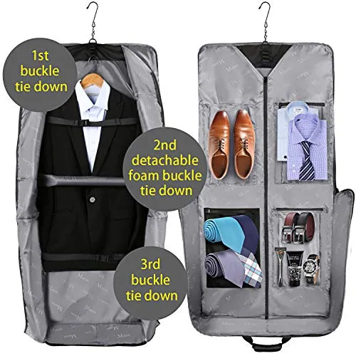 Suit Garment Travel Bag with Pockets & Shoulder Strap for Business