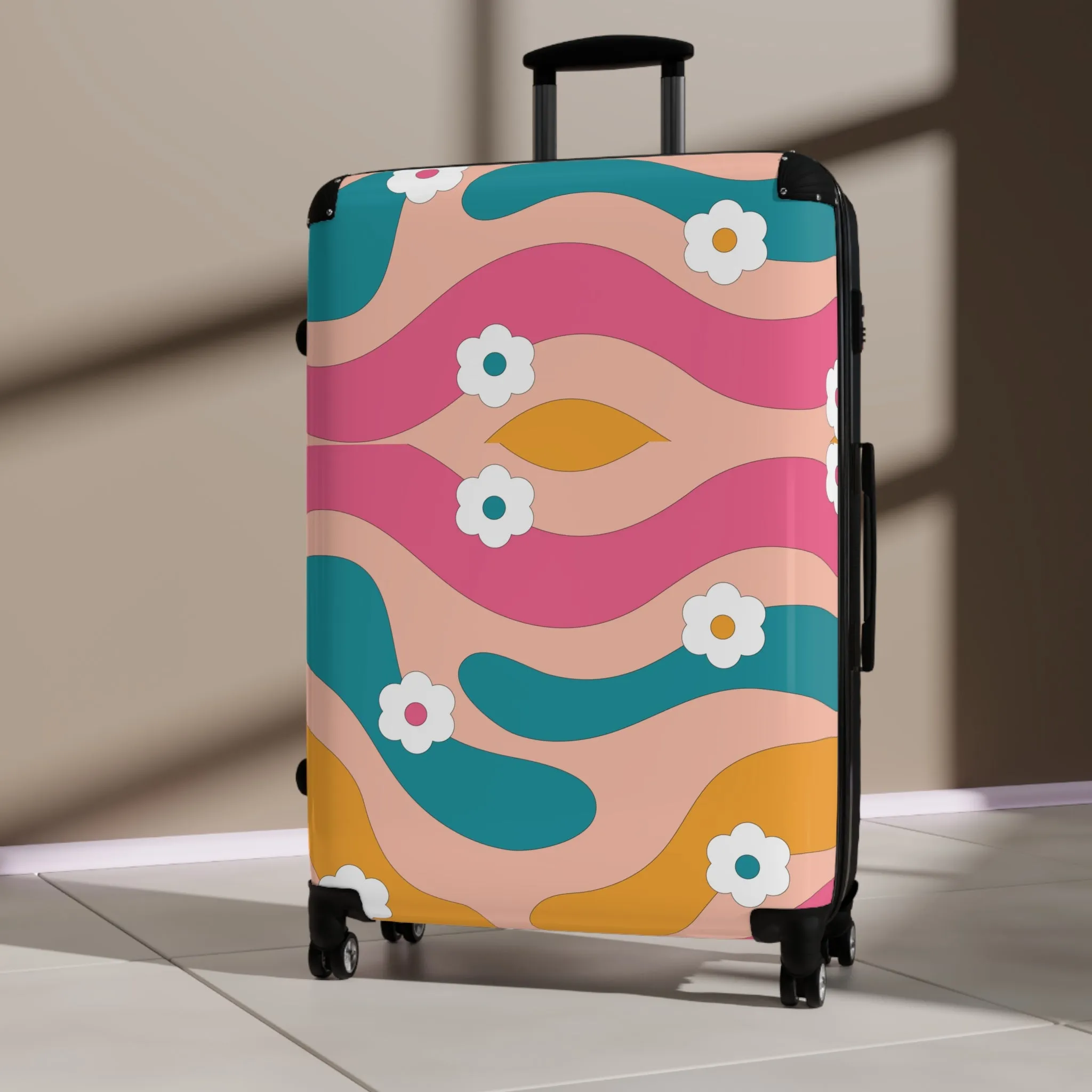 Suitcase Travel Set with High-Resolution Design, 360° Swivel Wheels, and Adjustable Telescopic Handle, Comfortable And Stylish, Travel Essential, Durable