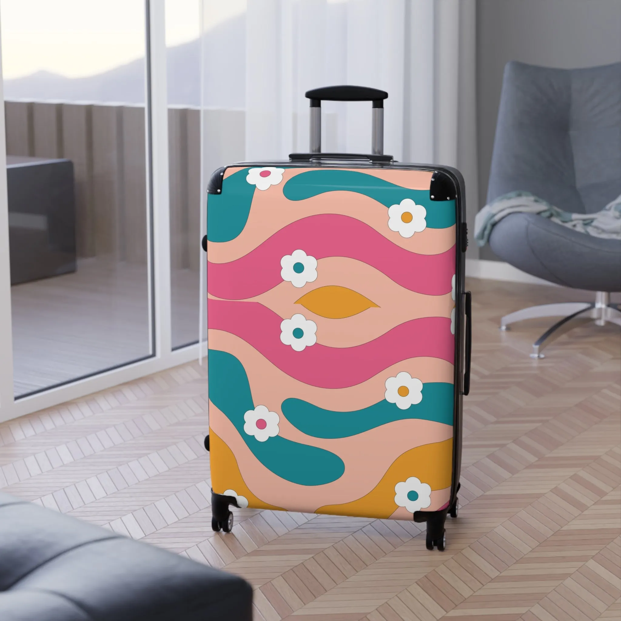 Suitcase Travel Set with High-Resolution Design, 360° Swivel Wheels, and Adjustable Telescopic Handle, Comfortable And Stylish, Travel Essential, Durable
