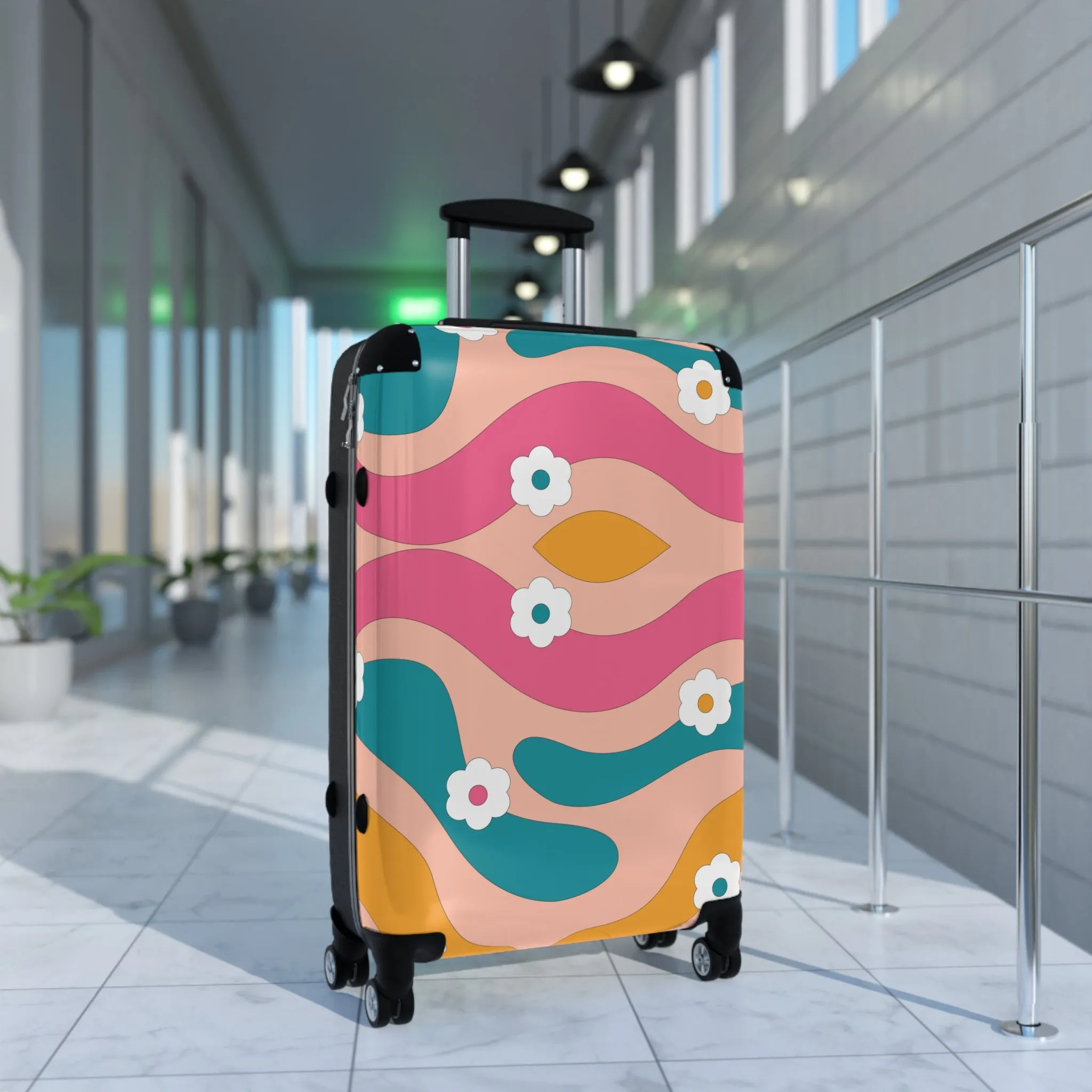Suitcase Travel Set with High-Resolution Design, 360° Swivel Wheels, and Adjustable Telescopic Handle, Comfortable And Stylish, Travel Essential, Durable