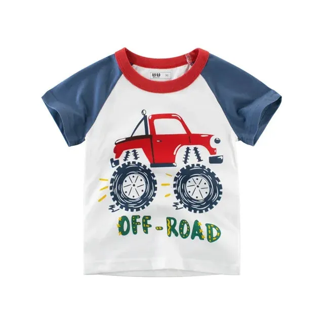 Summer Children 3D Cartoon T-shirt for Boy Animal Printing Dinosaur Shark Boys T Shirt Girls Tops Tees Cartoon Kids Clothes