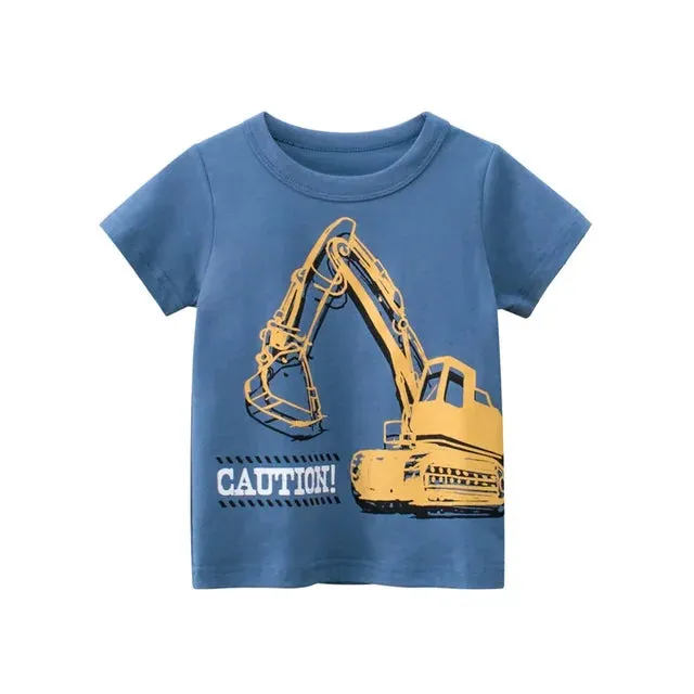 Summer Children 3D Cartoon T-shirt for Boy Animal Printing Dinosaur Shark Boys T Shirt Girls Tops Tees Cartoon Kids Clothes