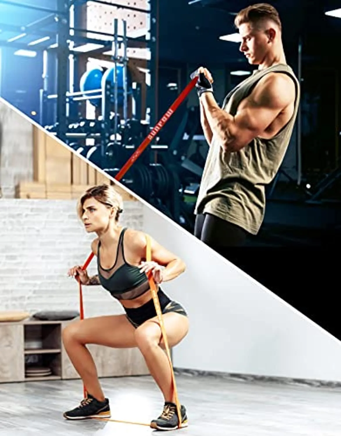 SUNPOW Pull Up Assistance Bands - Set of 5 Resistance Heavy Duty Workout Exercise Crossfit Stretch Fitness Bands Assist Set for Body, Instruction Guide and Carry Bag Included