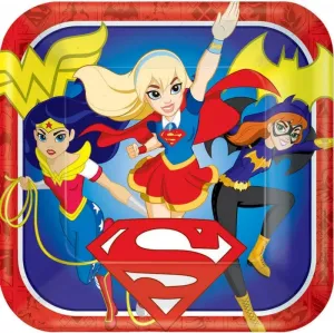 Super Hero Girls Plates - Dinner 8 Pkt