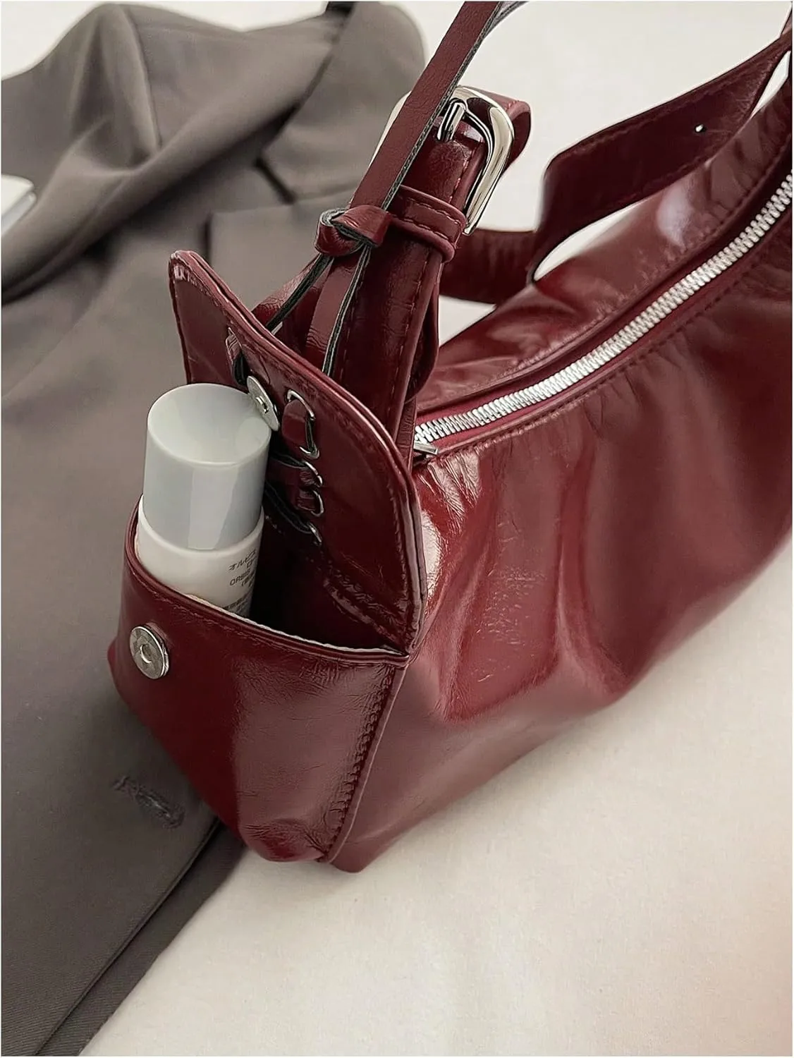 SweatyRocks Women's Retro Leather Shoulder Bags Lace Up Buckle Punk Hobo Clutch Purses