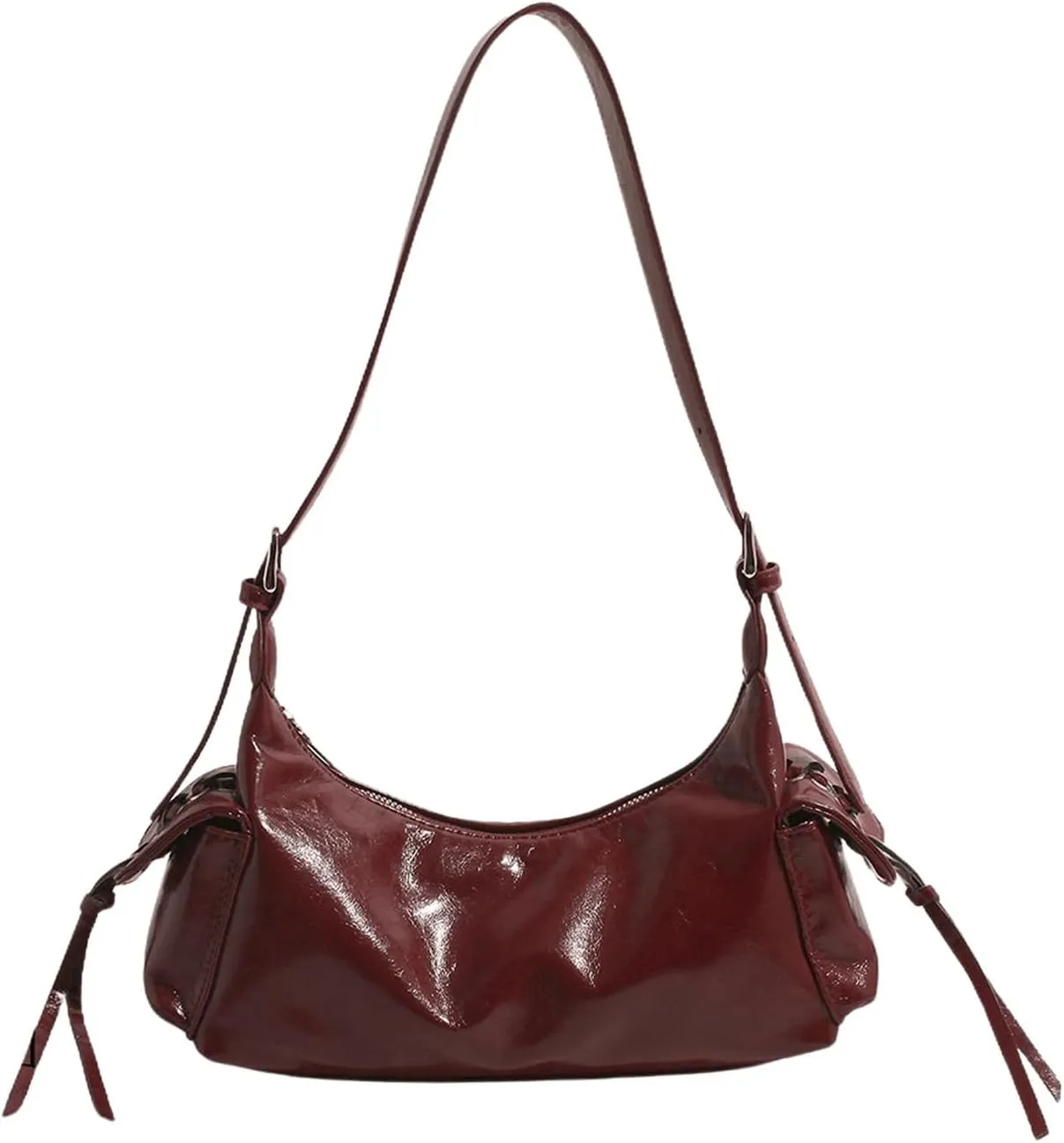 SweatyRocks Women's Retro Leather Shoulder Bags Lace Up Buckle Punk Hobo Clutch Purses
