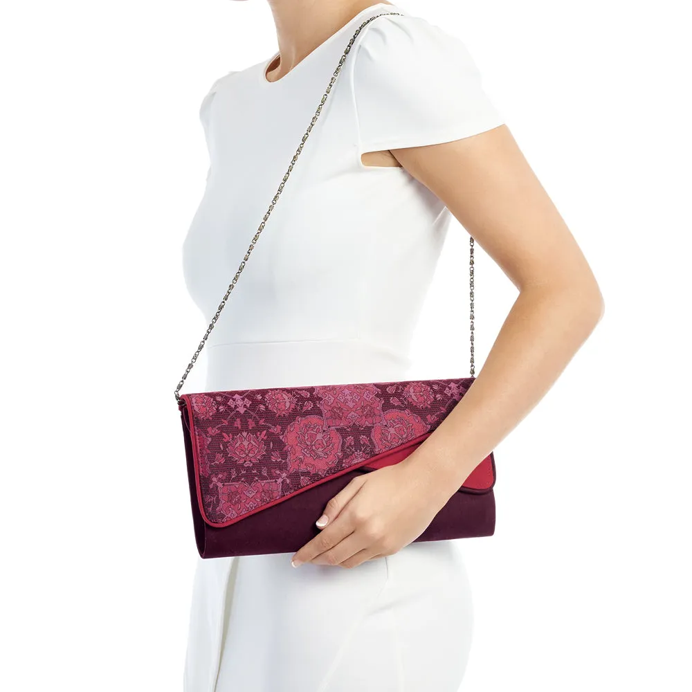 Sydney Wine Envelope Clutch Bag (Matches Nicola Boots) by Ruby Shoo
