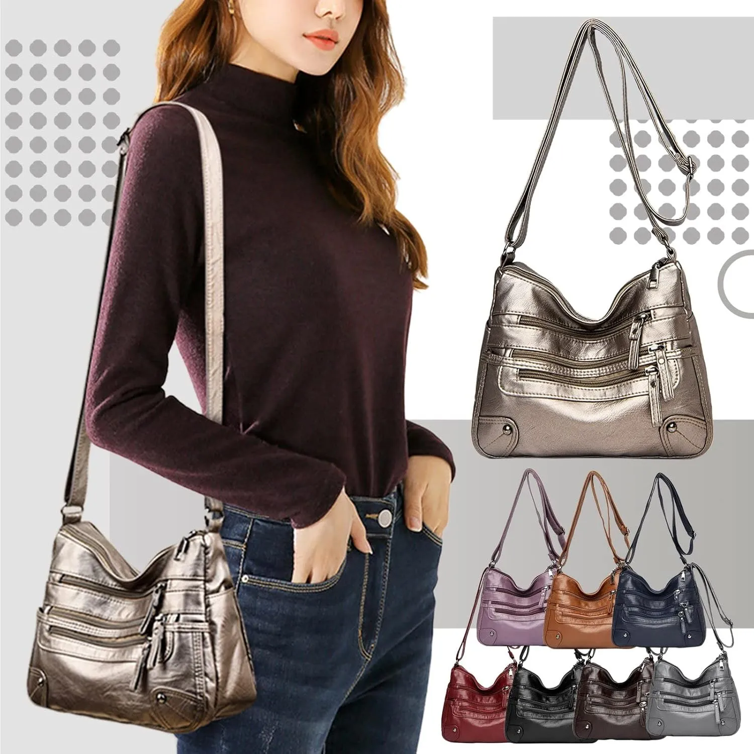 Tote Bag For Women Ladies Large Capacity Hobo Handbag Soft Leather Woman Messenger Bags Luxury Purses Crossbody Handbags