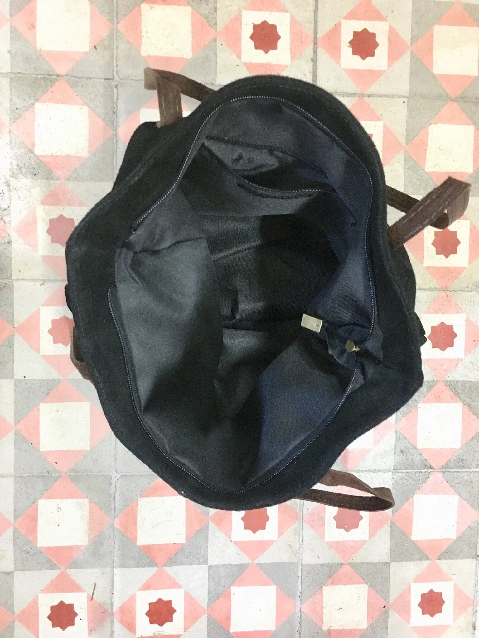 TOTE leather bag in BLACK . Genuine soft  natural suede. Black genuine leather SHOPPER bag. Laptop bag, book or tablet bag in soft suede.
