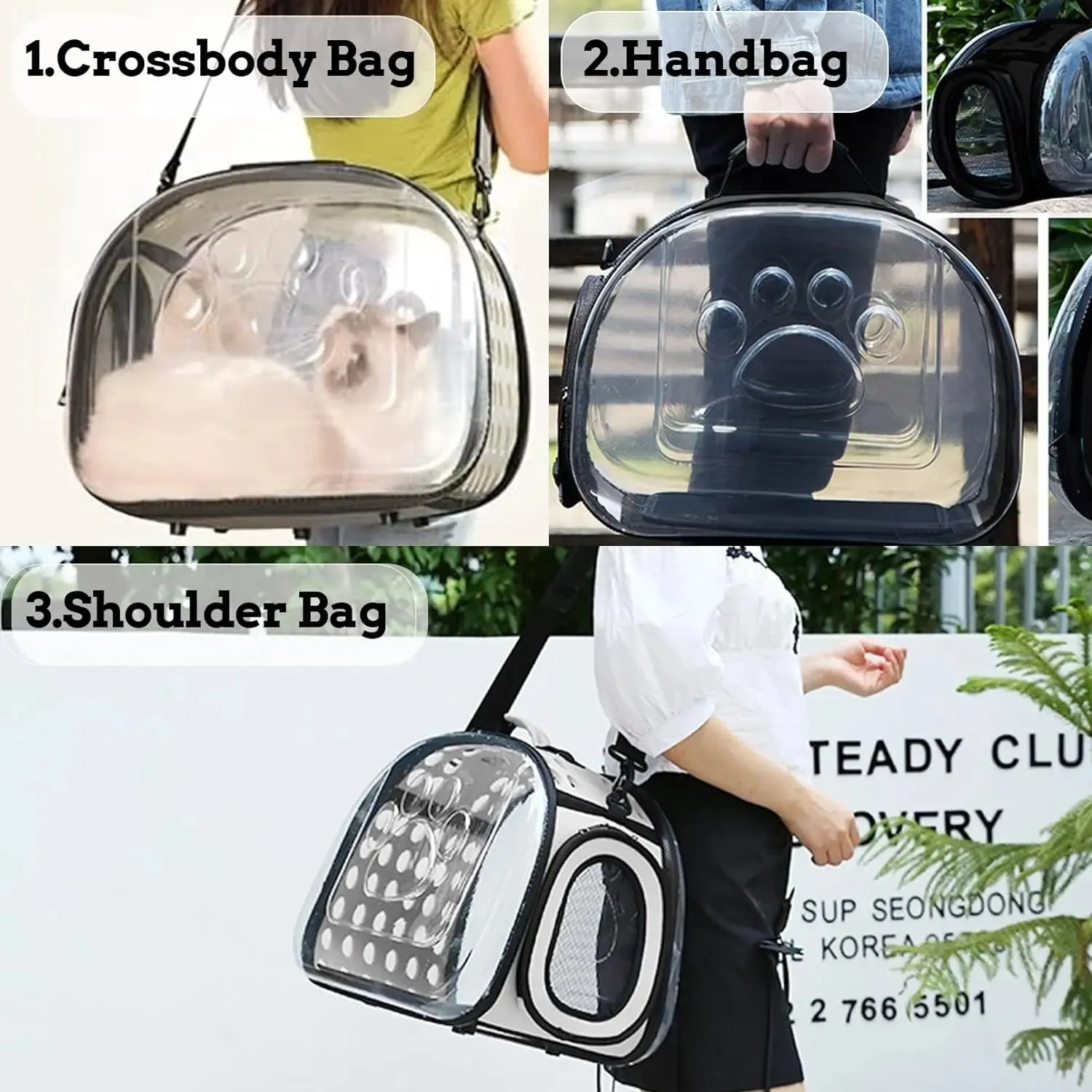 Transparent Foldable Pet Travel Carrier