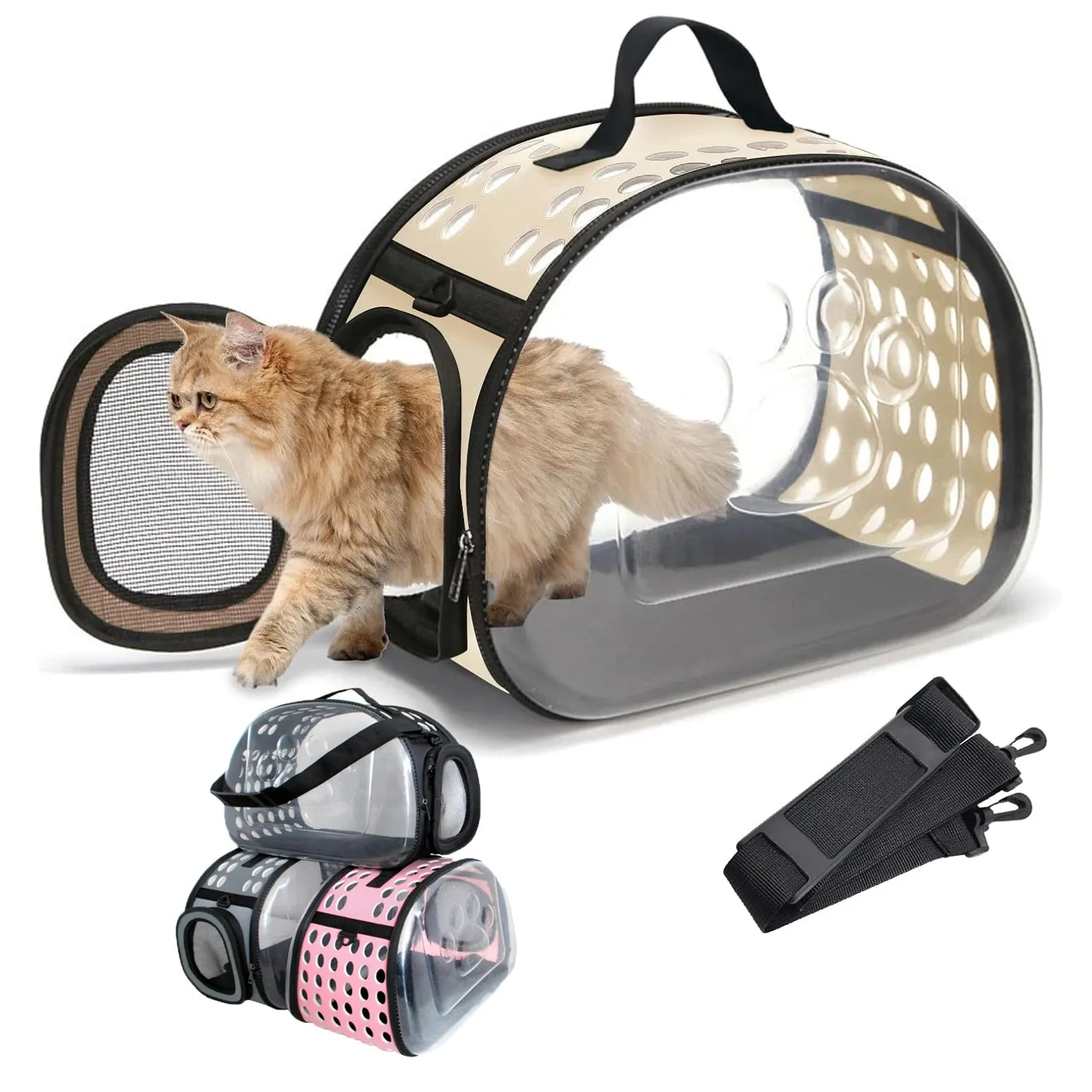 Transparent Foldable Pet Travel Carrier