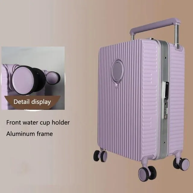 Travel in Comfort with a Suitcase Featuring a Cup Holder