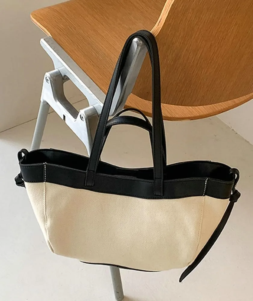 Trendy Canvas Tote Bag Women 2025 Casual Shoulder Bags Purses and Handbags Work Travel Purse Contrast Color Design