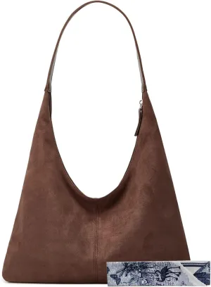 UNCLEM Women Suede Bags Slouchy Hobo Bags Purse Vintage Leather Satchels Shoulder Bags Tote Handbag