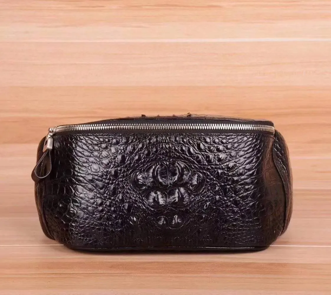 Unisex Genuine Crocodile Leather Waist  Bum Bags & Fanny Packs  Belt Bag
