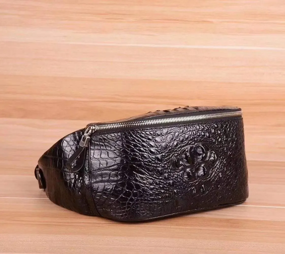 Unisex Genuine Crocodile Leather Waist  Bum Bags & Fanny Packs  Belt Bag