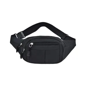 Unisex Sling Bag Chest Pack Fanny Pack Sports Waist Bag Wallet Black
