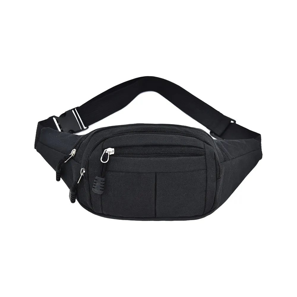 Unisex Sling Bag Chest Pack Fanny Pack Sports Waist Bag Wallet Black