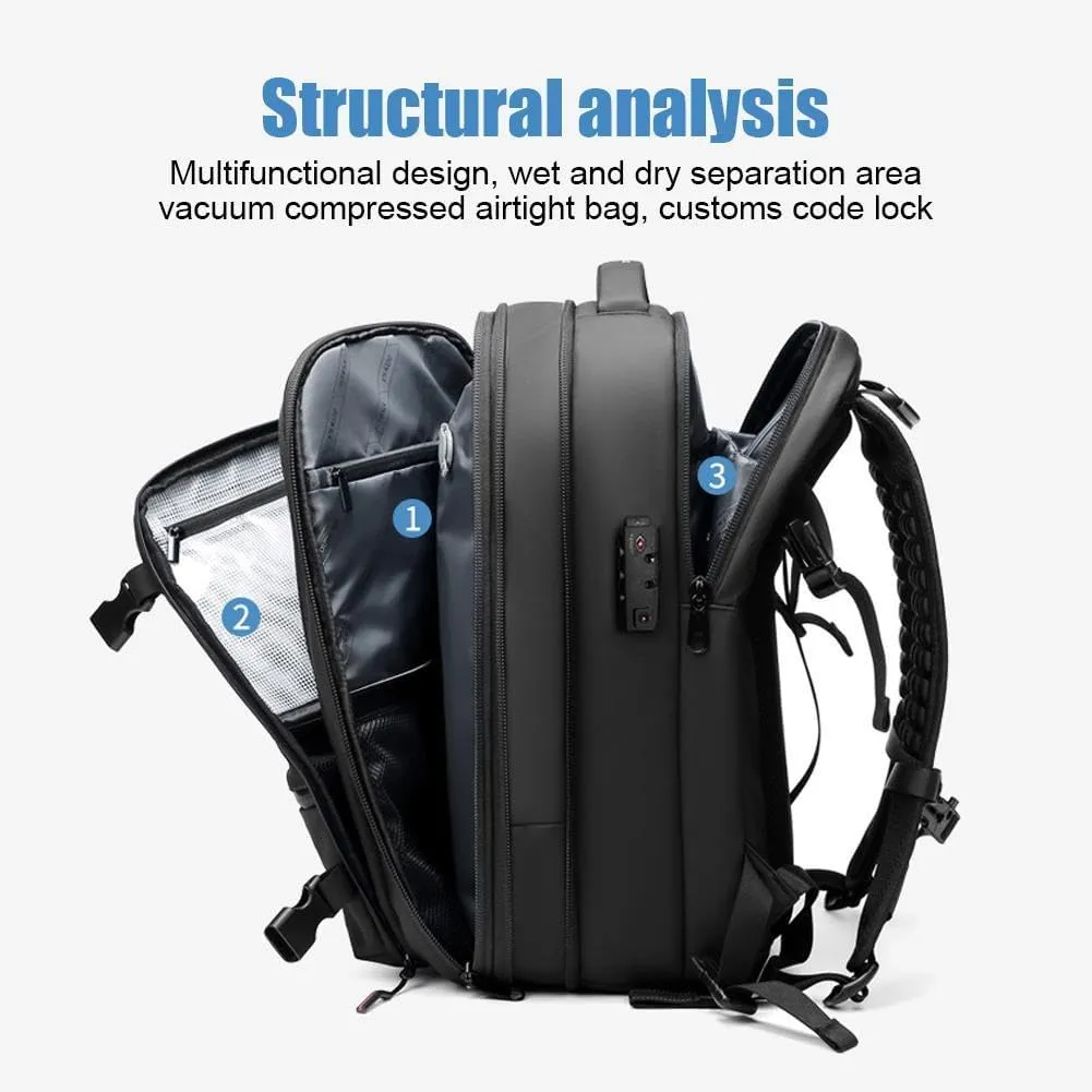 Vacuum Backpack, 60l Expandable Backpack With Vacuum Compression, Waterproof And Anti-theft Vacuum Backpack Travel, Backpack Compression Vacuum for Laptop/Business/College/Camping