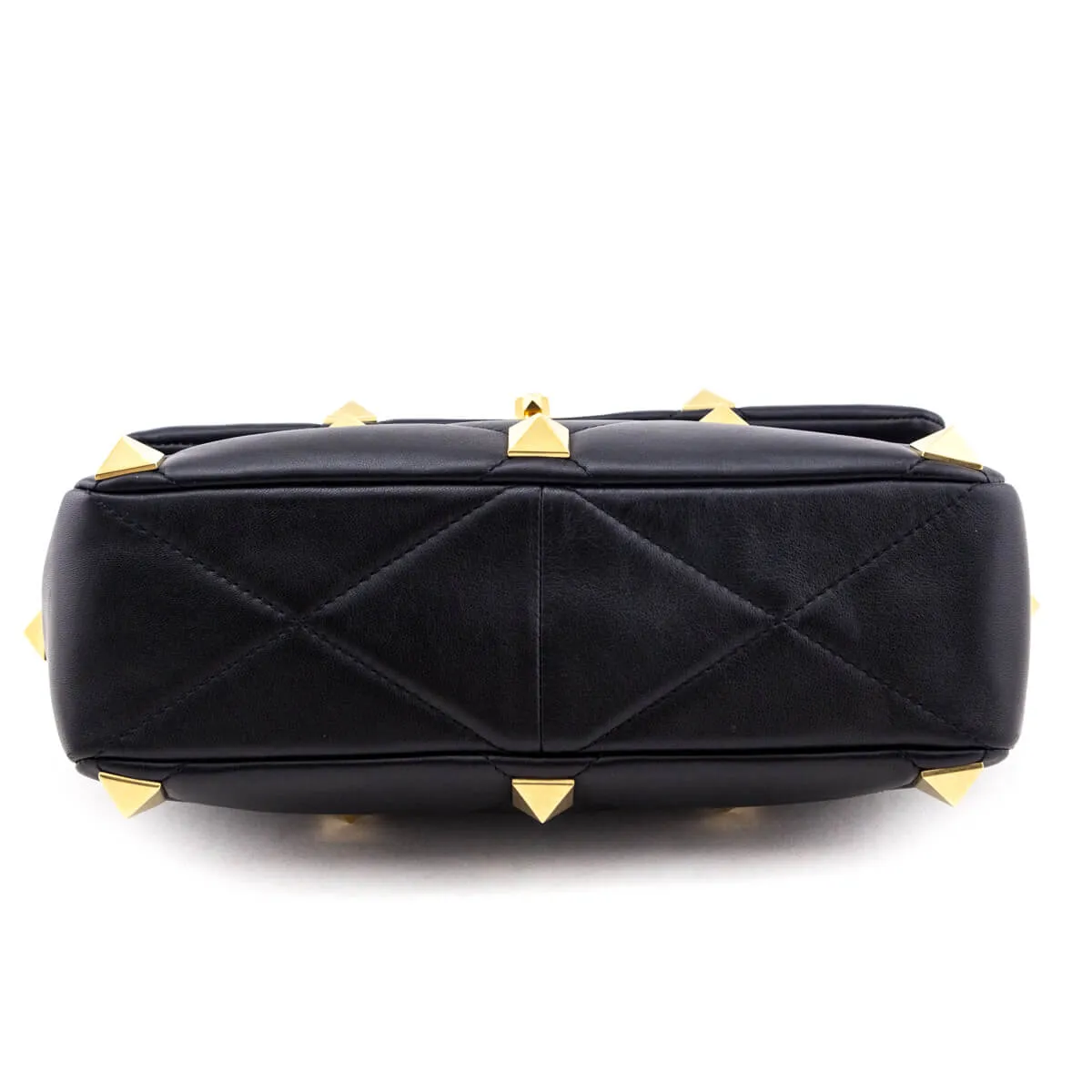 Valentino Black Nappa Large Roman Stud Shoulder Bag