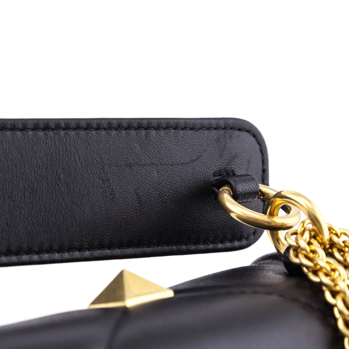 Valentino Black Nappa Large Roman Stud Shoulder Bag