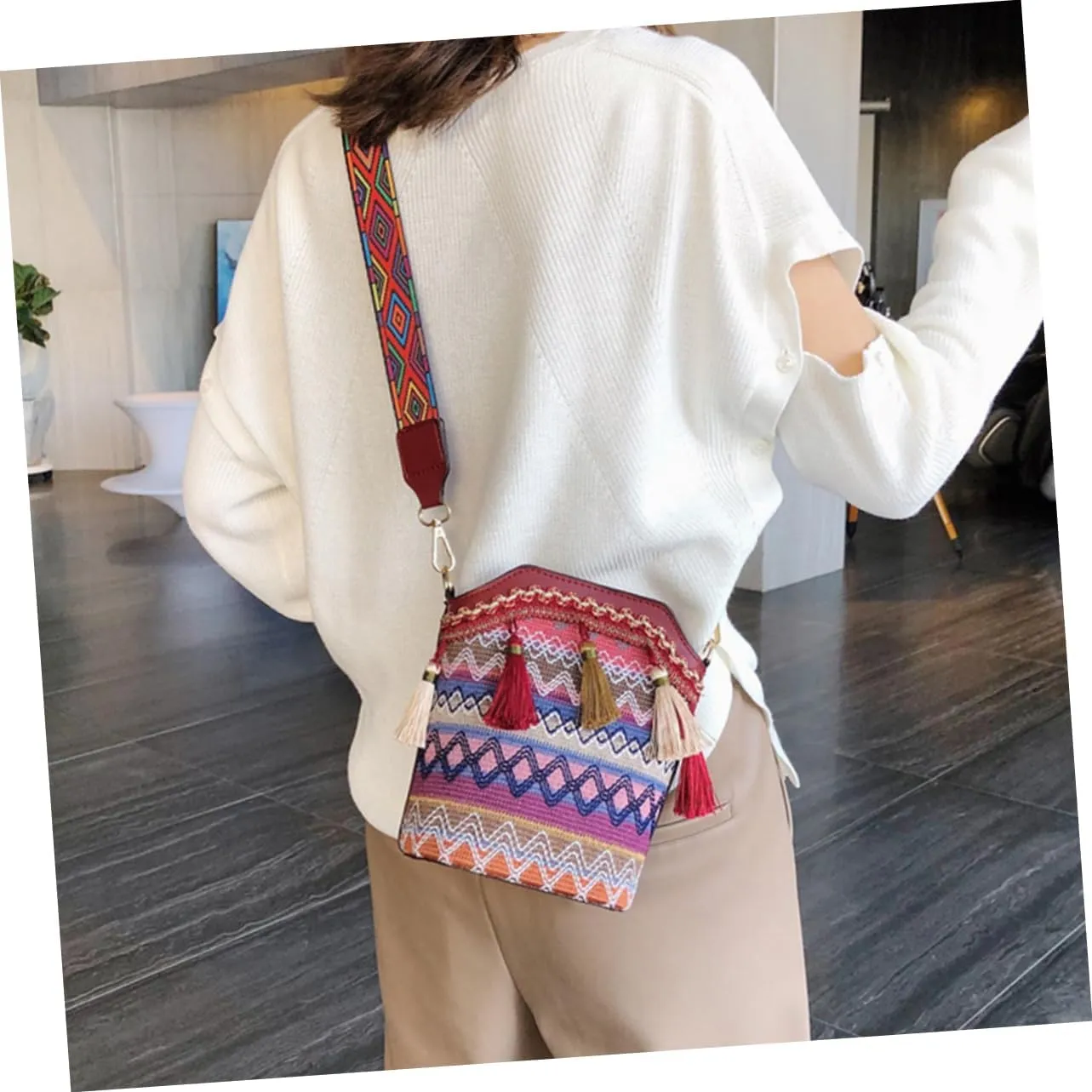 VALICLUD Women's Shoulder Bag Women's Shoulder Bags Bucket Bags for Women Shoulder Bags Woven Shoulder Bag Woven Shoulder Bag Bohemian Bucket Bag Shoulder Bag
