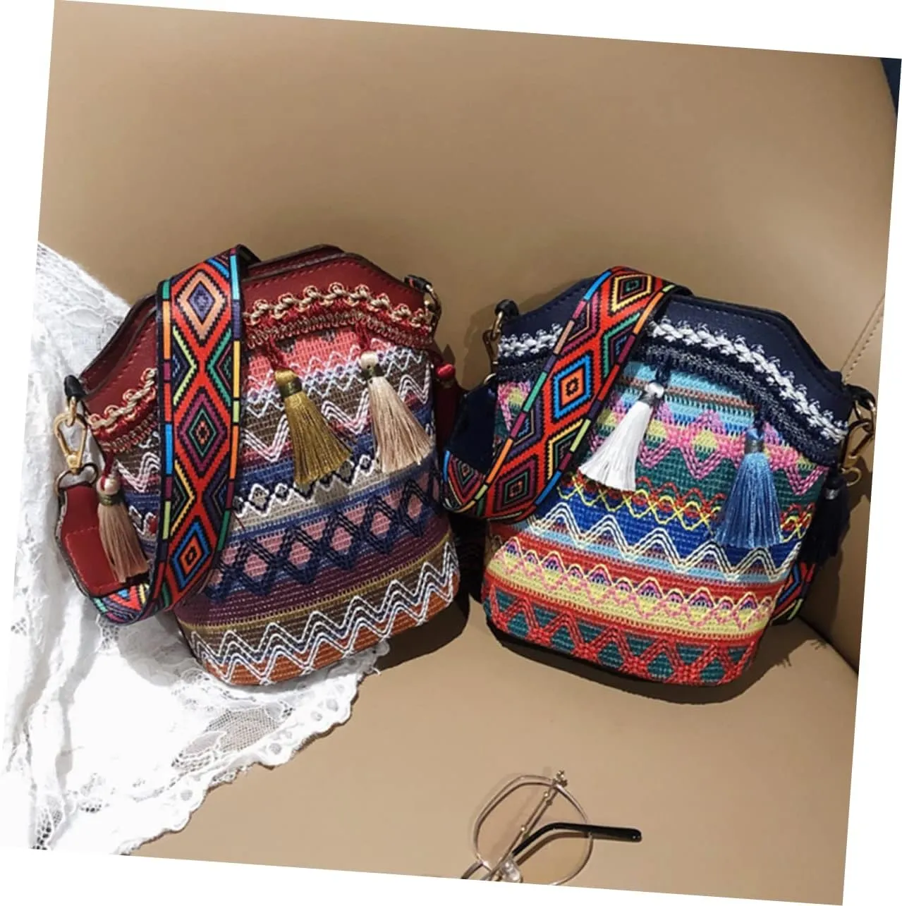 VALICLUD Women's Shoulder Bag Women's Shoulder Bags Bucket Bags for Women Shoulder Bags Woven Shoulder Bag Woven Shoulder Bag Bohemian Bucket Bag Shoulder Bag