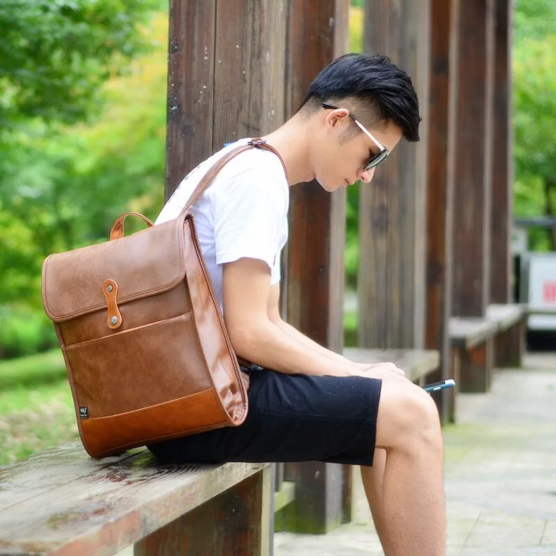 Vegan Leather Backpack Vintage for Women Travel Backpack School Bag