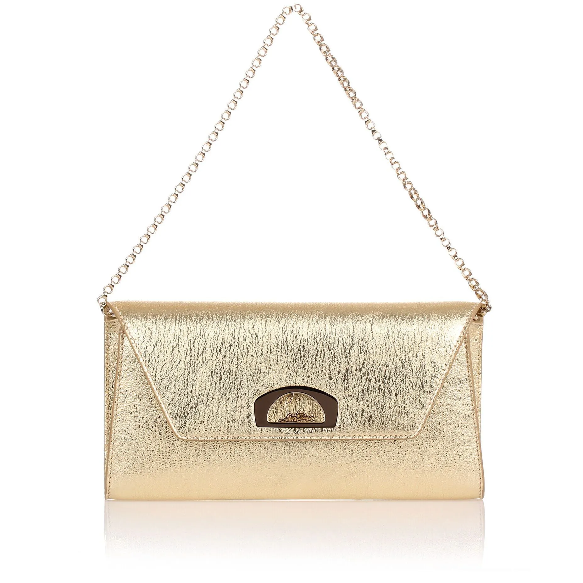 Vero Dodat gold leather clutch